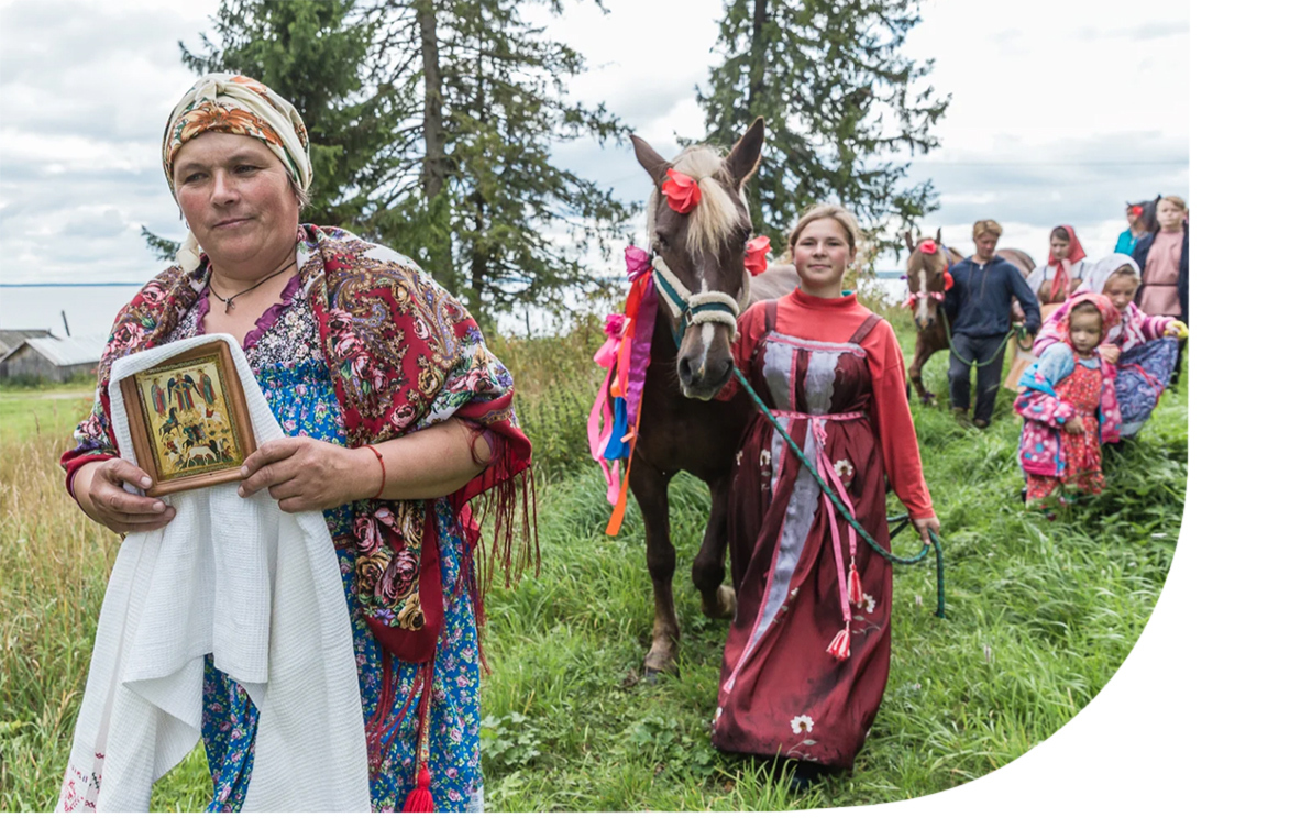 лошадиный праздник Фрола и Лавра в деревне Морщихинской в Кенозерье